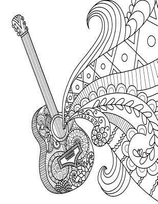 [ca3f8] ~Download~ Daily Planner Journal: 365   Days Bullet Journaling Blank Notebook with Sections for Date, Time, Notes, Lists & Doodles! 8.5 X 11 Size, 380 Pages, Zentangle Guitar, Color the Cover -  *e.P.u.b*