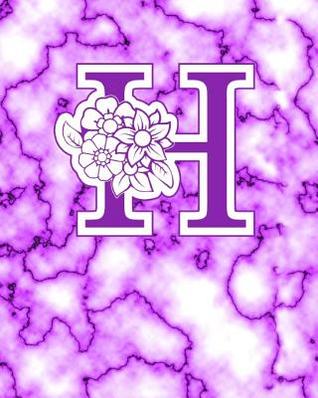 8cf71] #D.o.w.n.l.o.a.d% H: Gorgeous Marble Monogram Initial Notebook for Ladies with Flower Design on Each Page - Diaprintlab *e.P.u.b^