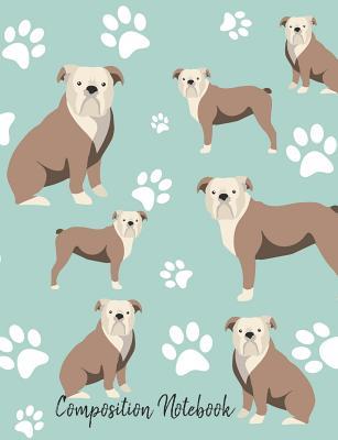 [8f796] *Read% ~Online~ Composition Book: Old English Bulldog Paw Prints Cute School Notebook 100 Pages Wide Ruled Paper -  *ePub~
