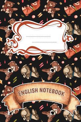 [e249f] !F.u.l.l.^ @D.o.w.n.l.o.a.d! English Notebook: A 6x9 Inch Matte Softcover Paperback Notebook Journal With 120 Blank Lined Pages - Cursive Paper-Playful Dogs, Paws, Bones, Puppies -  ^ePub!