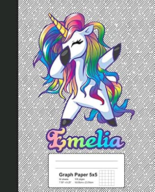 [a9acf] *R.e.a.d@ Graph Paper 5x5: EMELIA Unicorn Rainbow Notebook -  !PDF*